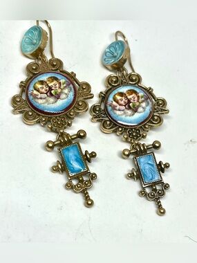 Vintage Napoleonic Design Dangle Earrings